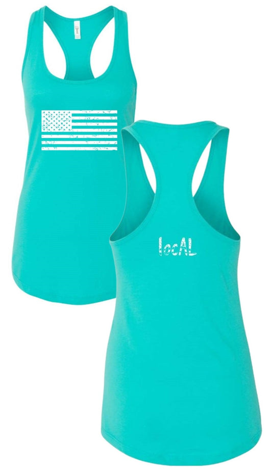 Tahiti Blue Razorback Tank Top